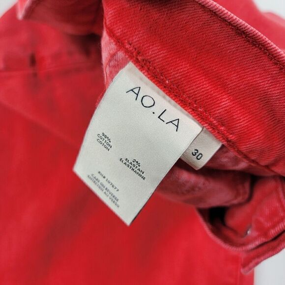 AO.LA Good High Rise Ankle Skinny Jeans Pants Red Orange Women Size 30 - Picture 10 of 12